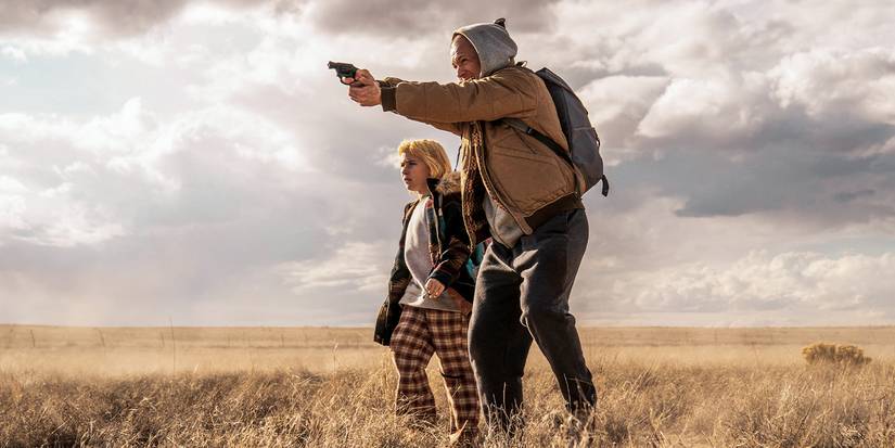 Anna Sophia Heger and Taron Egerton in She Rides Shotgun