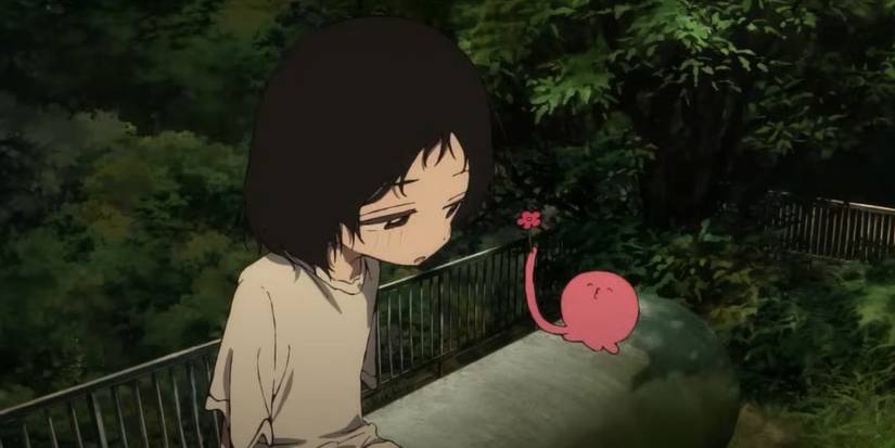 A character looks despondent on a bridge with lots of trees in Takopi's Original Sin.