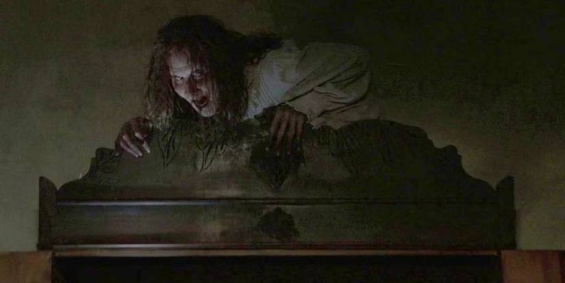 The witch Bathsheba on top of a wardrobe in The Conjuring