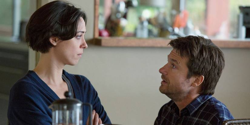 Rebecca Hall and Jason Bateman facing one another in The Gift.