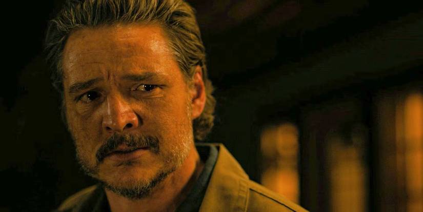 Pedro Pascal as Joel with tears in his eyes in The Last of Us Season 2 Episode 6.