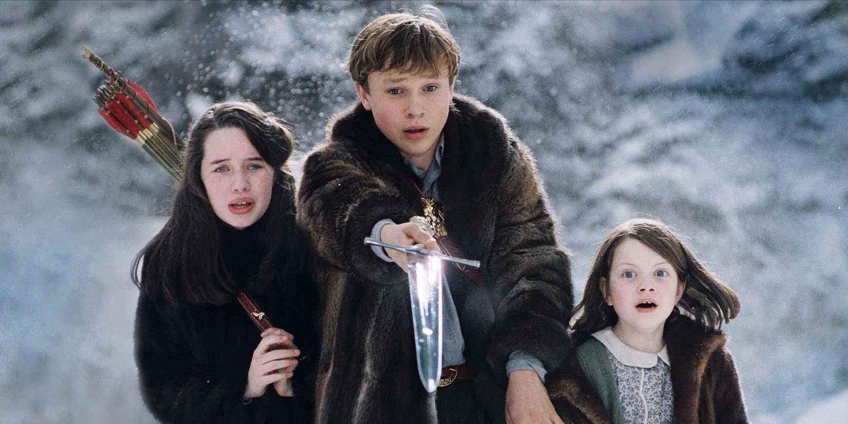 The Pevensie children in The Chronicles of Narnia: The Lion the Witch and the Wardrobe 