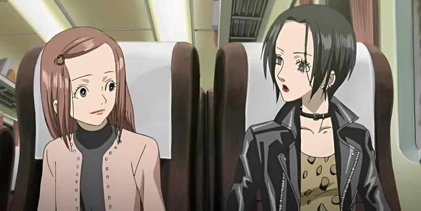 The two Nanas meeting on the train for the first time in 'Nana.'