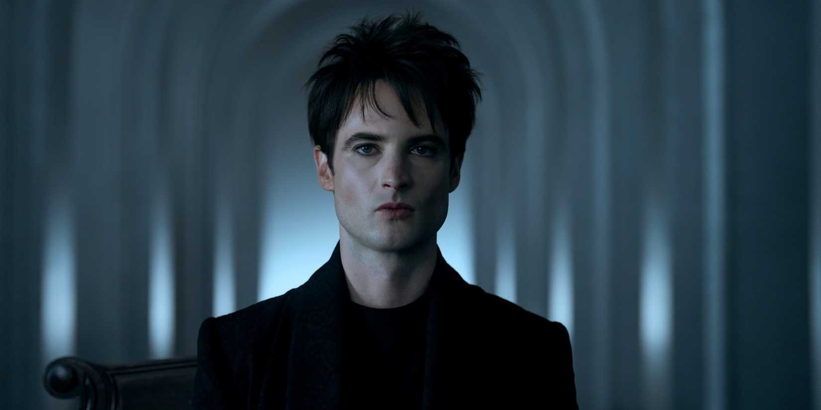 Tom Sturridge as Dream of the Endless in all black looking serious in The Sandman Season 2 Vol 2