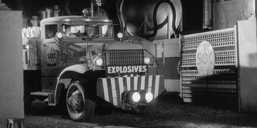 One of the two trucks loaded with explosive material embarks on a fateful journey in "Wages of Fear'