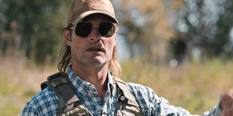 Roarke Morris (Josh Holloway) fishing on 'Yellowstone'