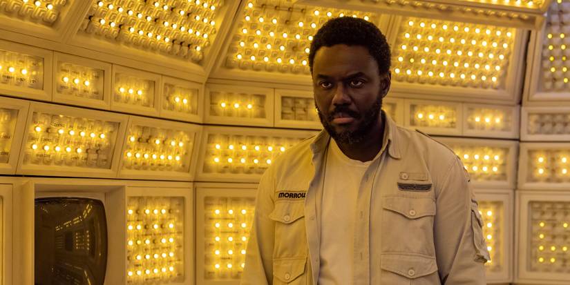 Babou Ceesay in lit-up spacecraft area in 'Alien: Earth' Episode 1.
