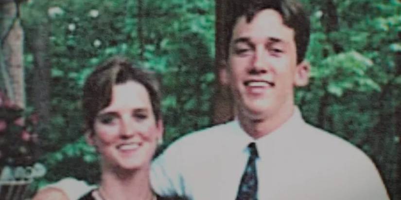 Amy Bradley and Brad Bradley with arms around each other outside