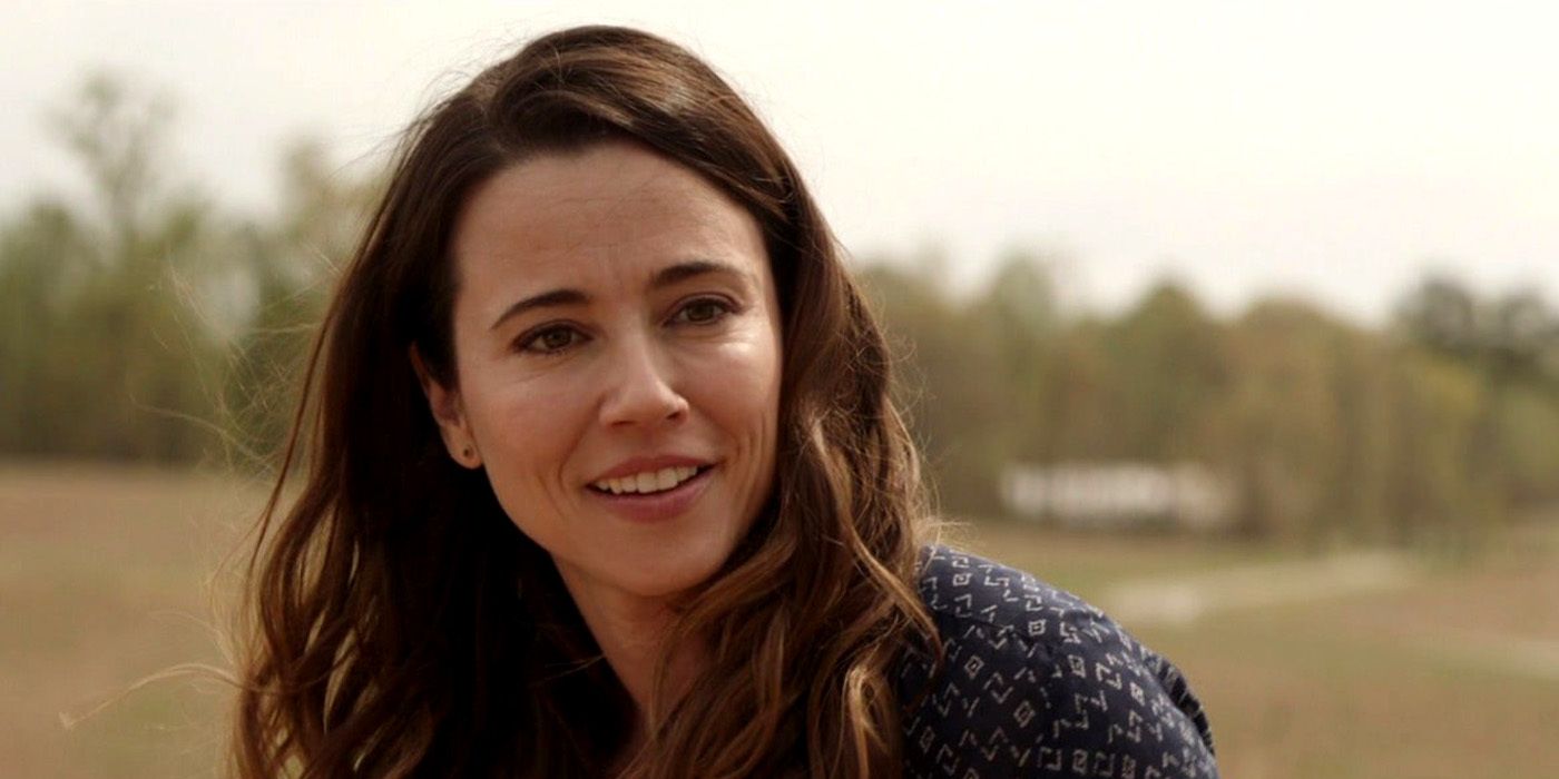 Linda Cardellini smiling outside in Avengers Endgame