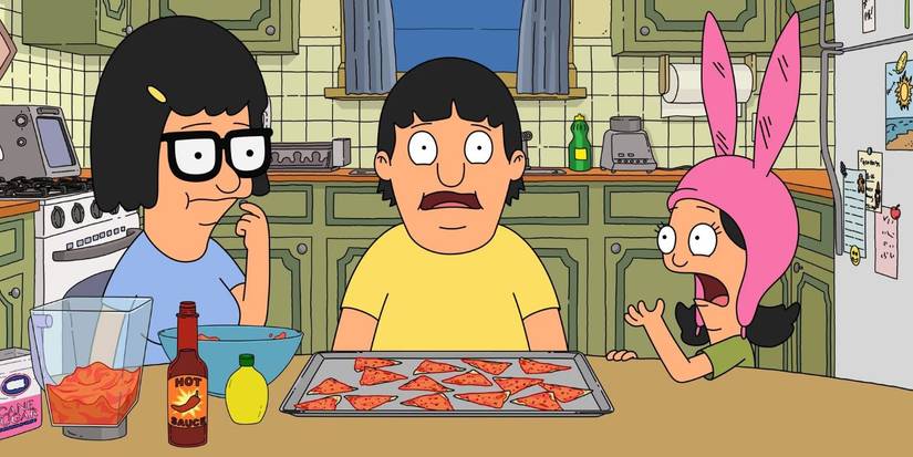 Tina, Gene, and Louise trying a homemade snack creation in 'Bob's Burgers' Season 15, Episode 13 "Snackface"