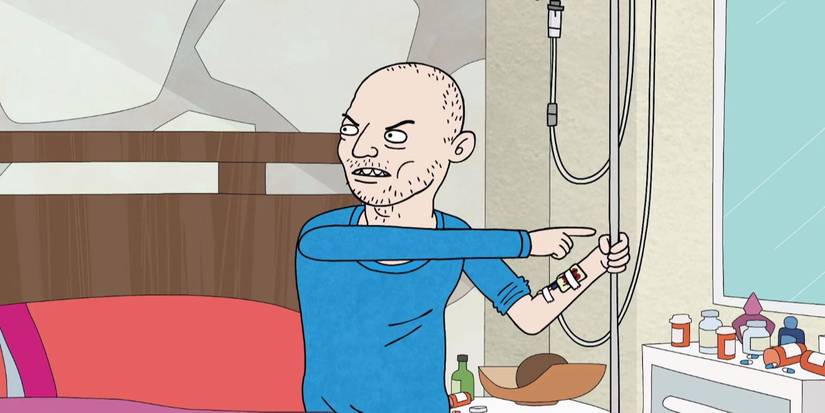 Herb (Stanley Tucci) kicking BoJack (Will Arnett) out in 'BoJack Horseman'