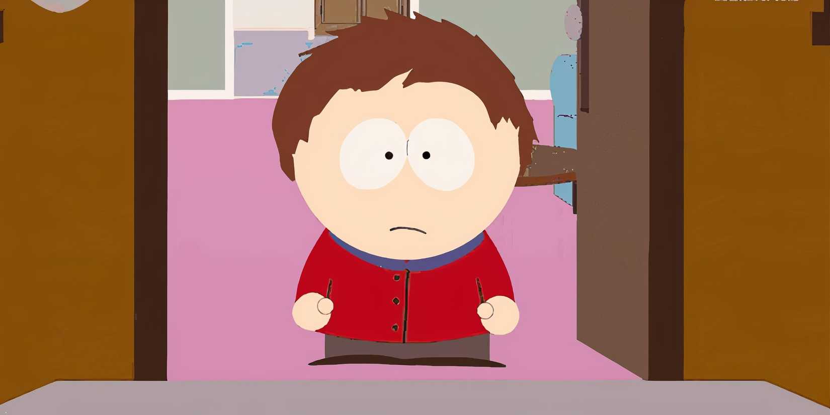 Clyde Donovan berdiri di depan pintu rumahnya di South Park