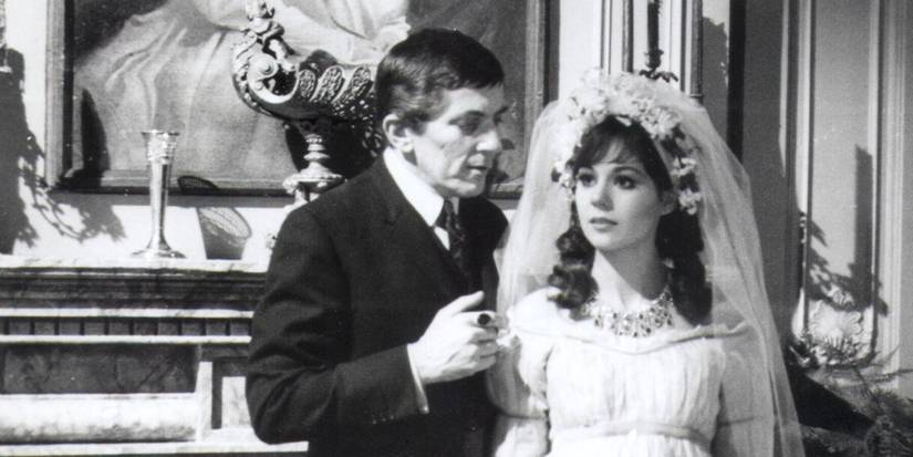 Johnathan Frid as Barnabas Collins and Kathryn Leigh Scott as Josette du Pres in Dark Shadows.