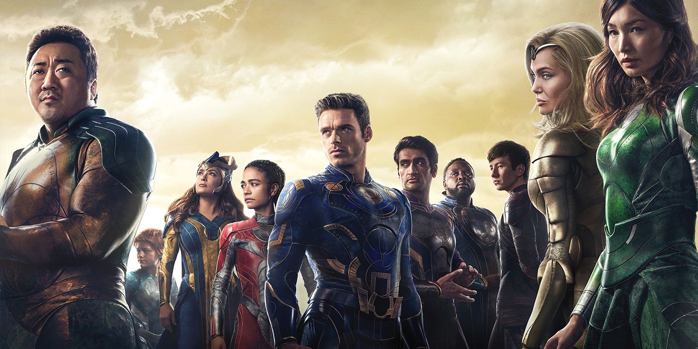MCU Eternals Movie with the cast in their hero outfits