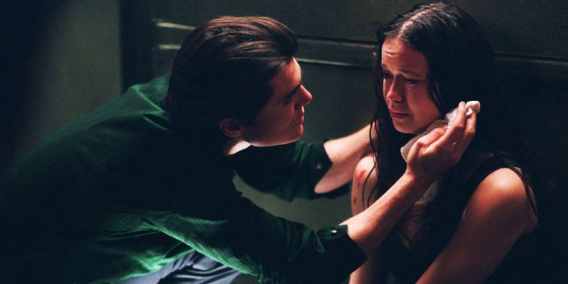 Sean Maher as Simon Tam consoling Summer Glau River Tam in Firefly.