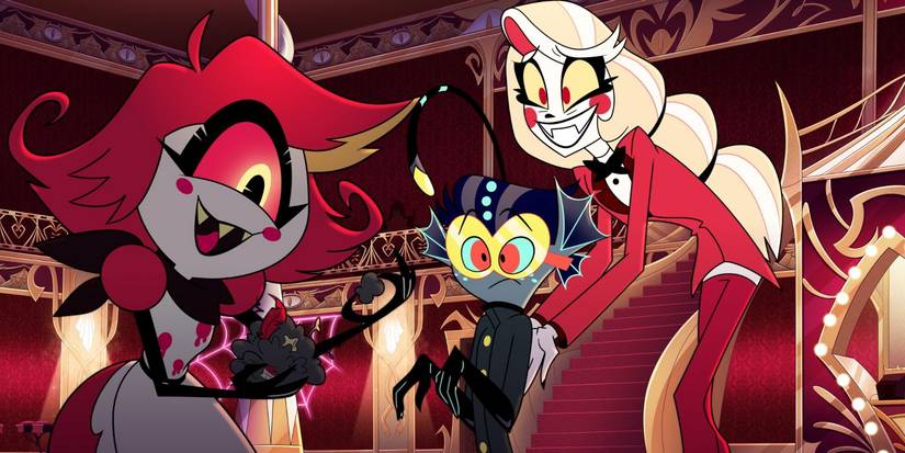 Charlie Morningstar, Niffty, dan Baxter di Musim 2 'Hazbin Hotel'.