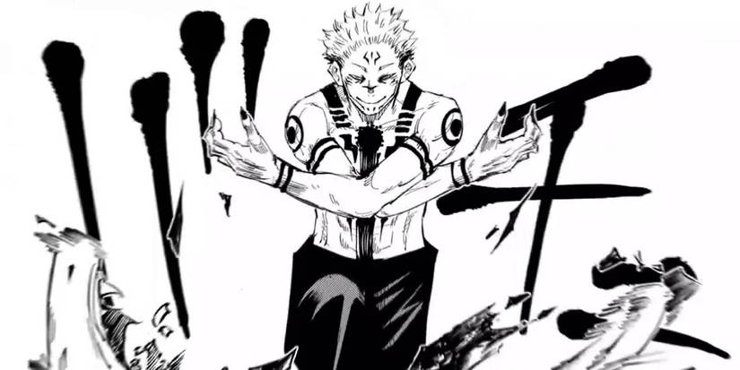 Sukuna killing a creature in the Jujutsu Kaisen manga