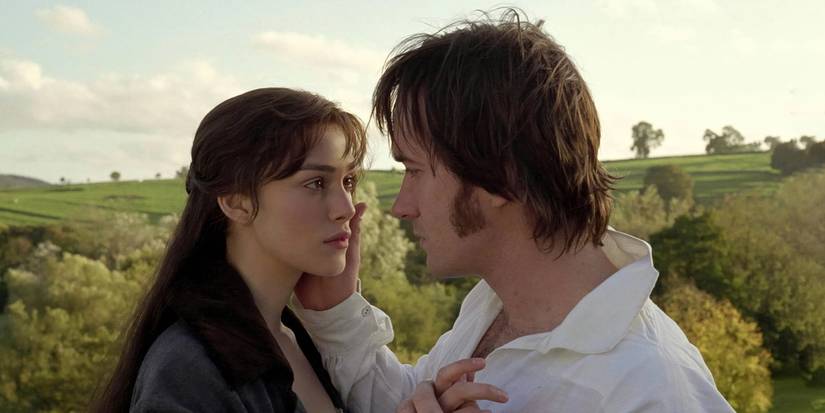 Elizabeth (Keira Knightley) and Darcy (Matthew Macfadyen) sharing an intimate moment in Pride & Prejudice