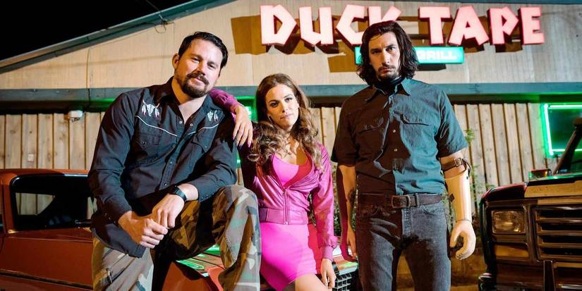 Channing Tatum, Riley Keough, and Adam Driver in Logan Lucky 
