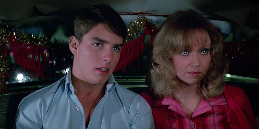Tom Cruise and Shelly Long seated together in Losin It
