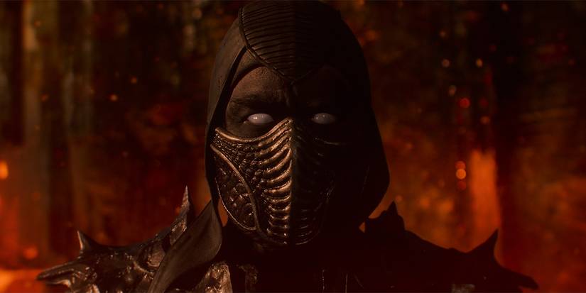 Noob Saibot stares at the camera in front of a firey background in new Mortal Kombat 2 Image