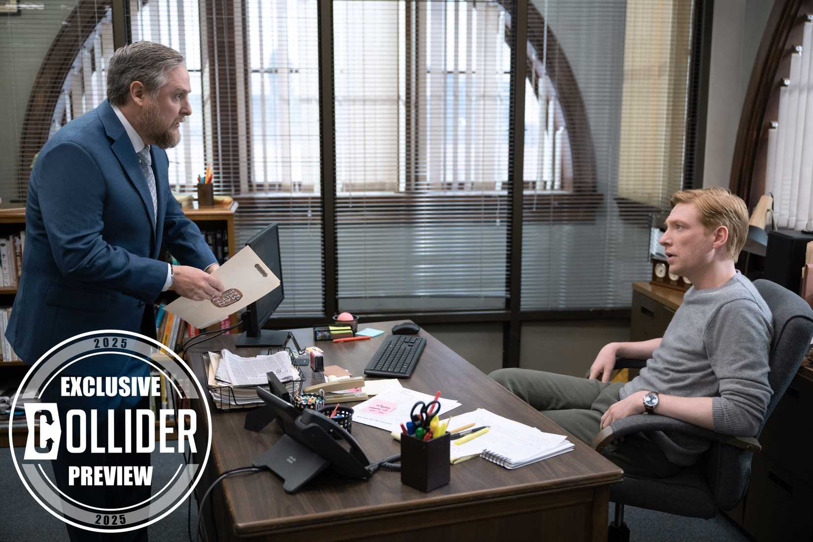 Domhnall Gleeson Takes the Boss’ Chair in New Look at 'The Office' Spin(02)