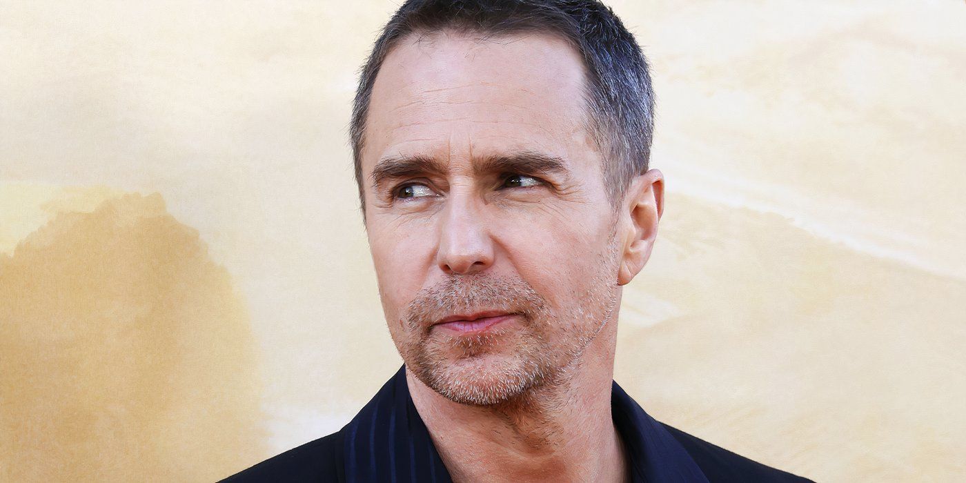 Sam Rockwell is seen in a red carpet image. 