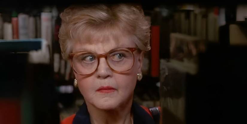 Jessica (Angela Lansbury) hears a noise in the series Murder, She Wrote.