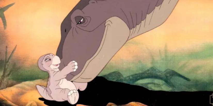 Ibu Littlefoot dan Littlefoot di 'The Land Before Time' 