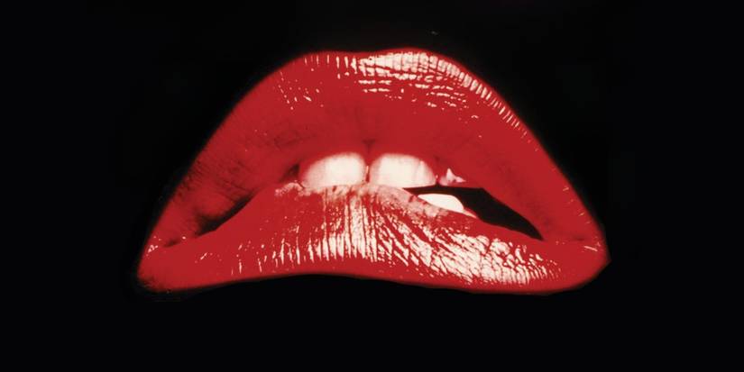 The red lips against a black background in The Rocky Horror Picture Show Lips