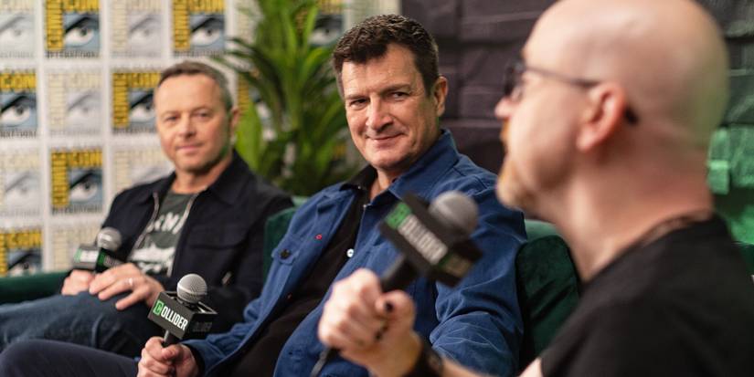 Nathan Fillion and Alexi Hawley at SDCC 2025 for The Rookie Season 8