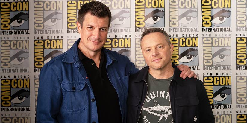 Nathan Fillion and Alexi Hawley at SDCC 2025 for The Rookie Season 8