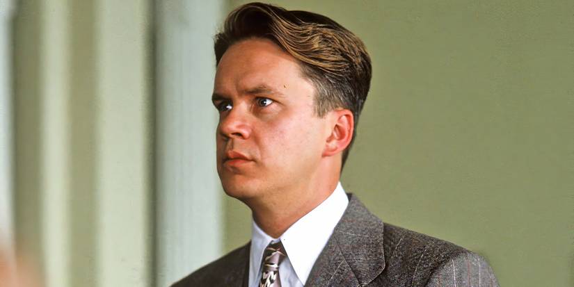 Tim Robbins stands in court in The Shawshank Redemption (1994)