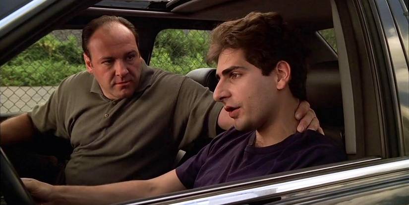 Chris looking sad in a car while talking to Tony in season 1 of The Sopranos - The Legend of Tennessee Moltisanti (1999)