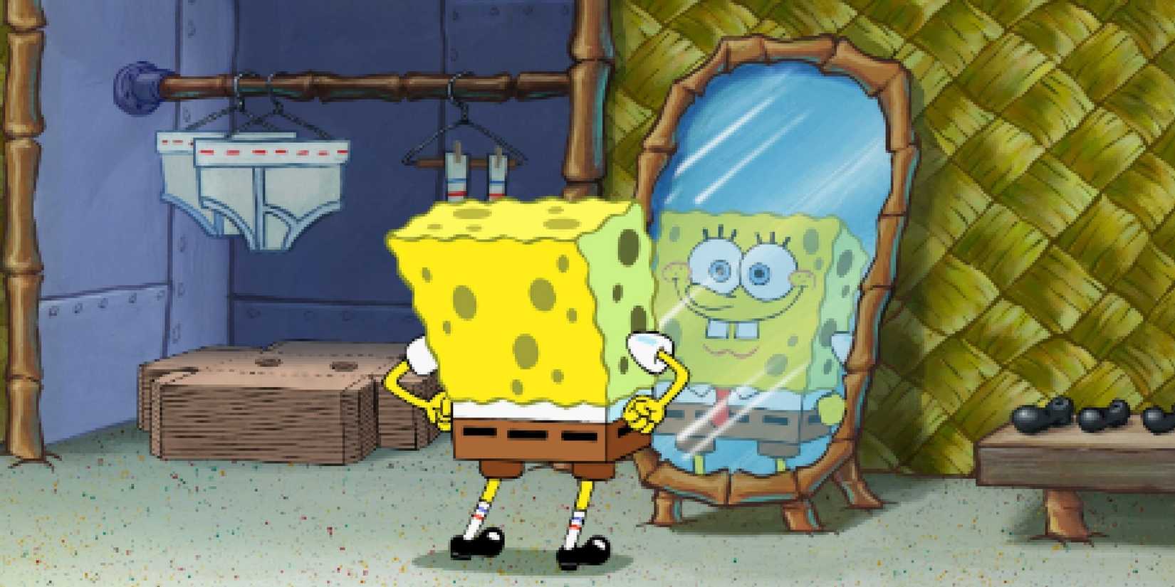spongebob-looks-at-himself-in-the-mirror