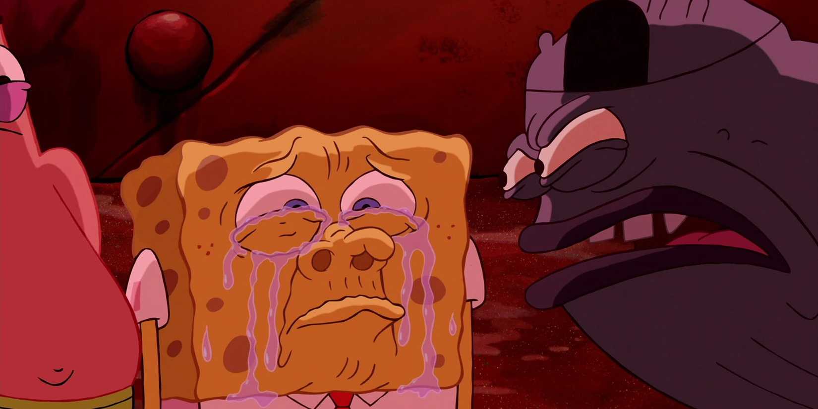 spongebob-desperately-trying-to-keep-his-mouth-shut-while-a-large-fish-eggs-him-on