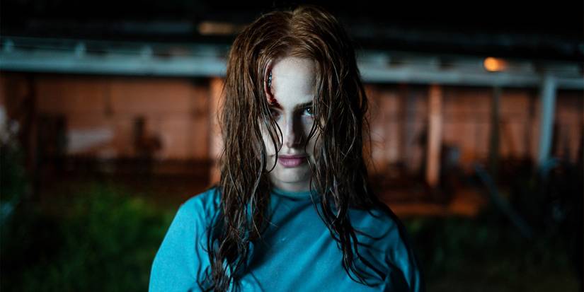 Madelaine Petsch wet and staring into the lens in The-Strangers-Chapter-2