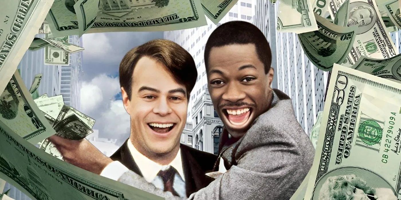 Dan Aykroyd as Louis Winthorpe III and Eddie Murphy as Billy Ray Valentine on the poster for Trading Places
