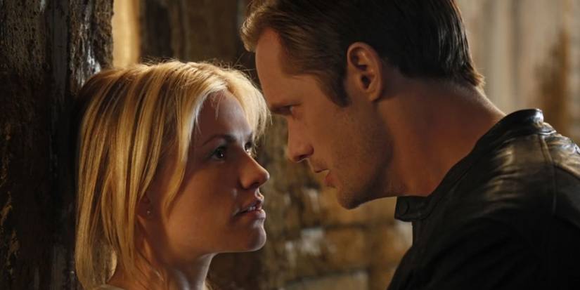 Alexander Skarsgård as Eric Northman and Anna Paquin as Sookie Stackhouse in True Blood.