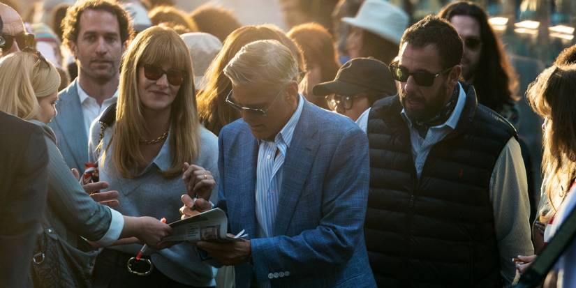 Laura Dern, George Clooney, Adam Sandler in Jay Kelly