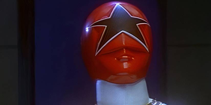 The Red Ranger looking up in Power Rangers Zeo