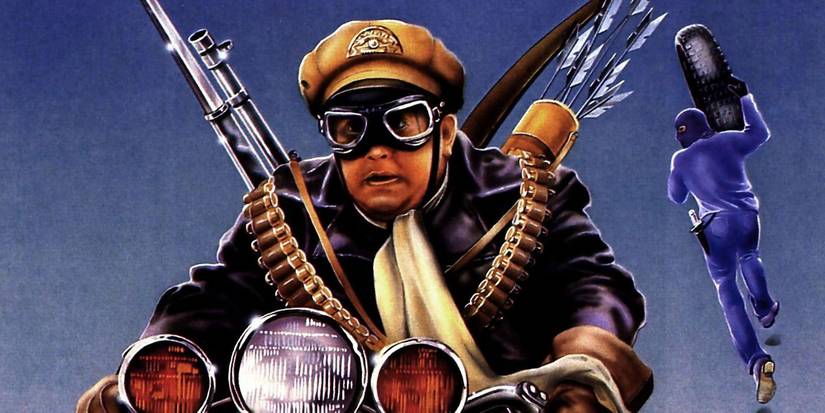 John Candy as Frank Dooley in Armed and Dangerous poster art.