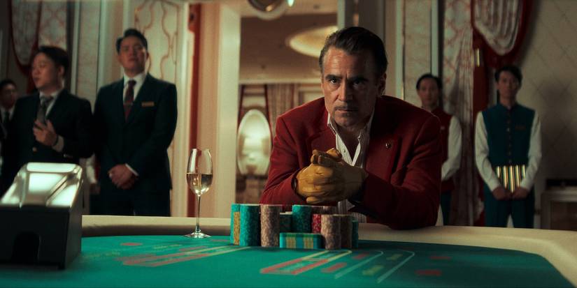 Colin Farrell playing baccarat intensely in Ballad of a Small Player