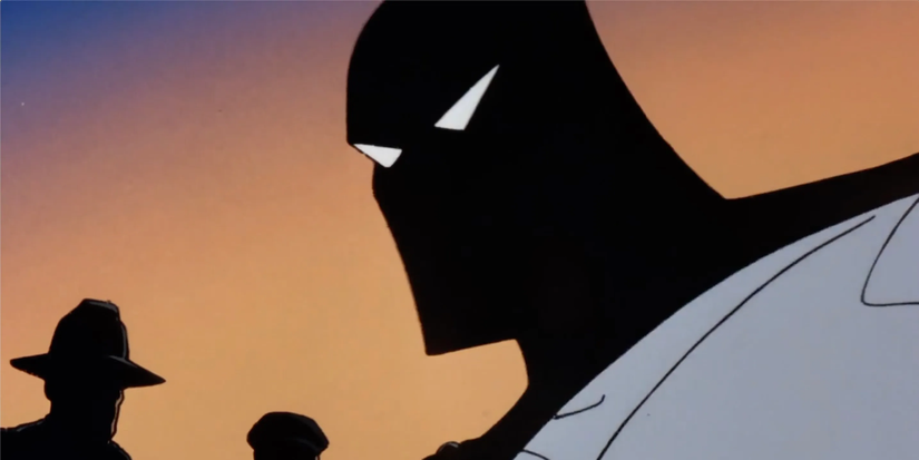 Batman unmasks in "Almost Got 'Im" in Batman: The Animated Series.