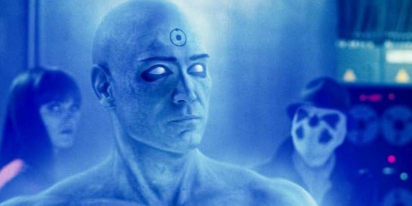 Billy Crudup, Malin Akerman, and Jackie Earle Haley in Watchmen