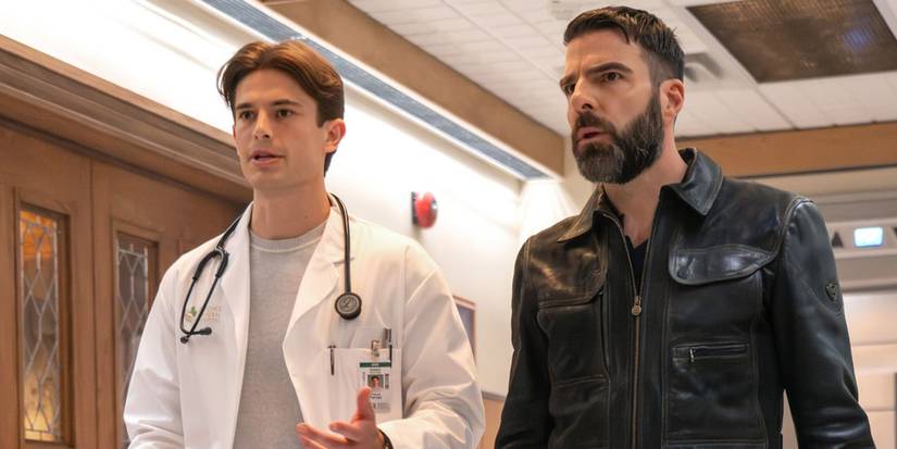 Brian Altemus and Zachary Quinto in Brilliant Minds Season 2, Episode 2, "The Contestant"