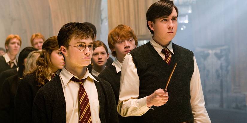 Harry teaches Neville in the Room of Requirement in Harry Potter and the Order of the Phoenix