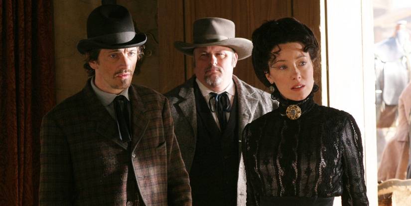 John Hawkes as Sol Star and Molly Parker as Alma Garret in the 'Deadwood' episode 'Sold Under Sin.'