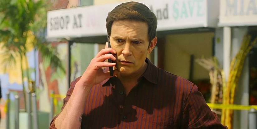 Joey on the phone in Miami in Dexter: Resurrection.