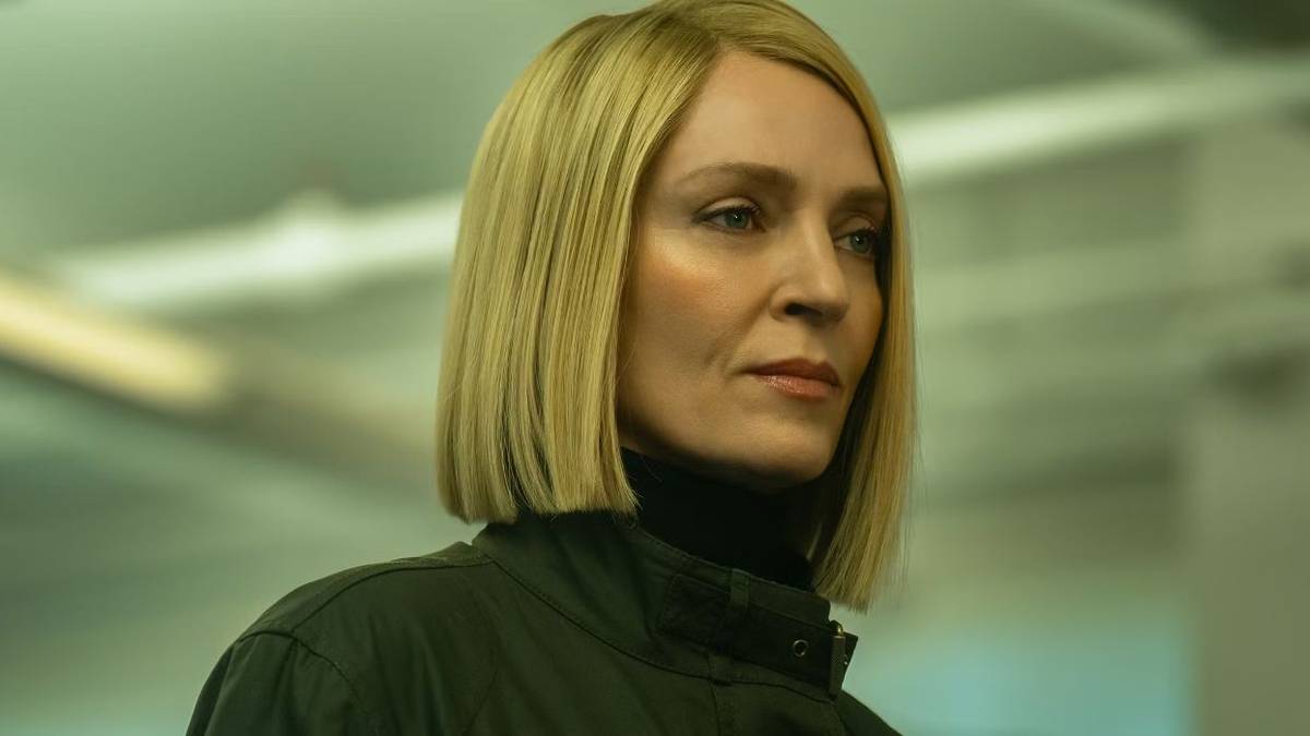 Uma Thurman as Charley Brown looking ahead in Dexter: Resurrection.